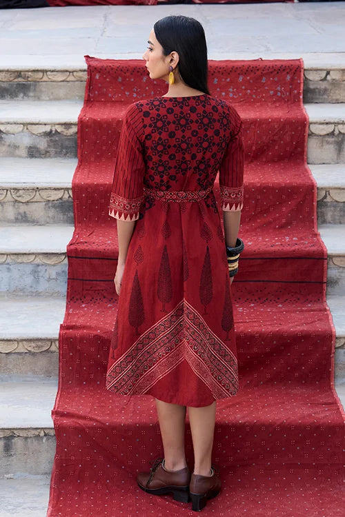 Okhai "Mosaic" Cotton Ajrakh Wrap Dress