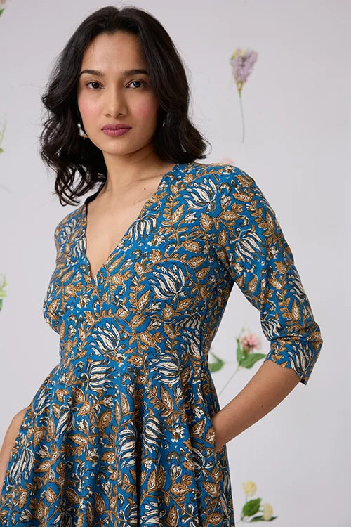Okhai "Nightangle" Hand Block Printed Pure Cotton Dress
