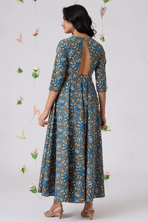 Okhai "Nightangle" Hand Block Printed Pure Cotton Dress