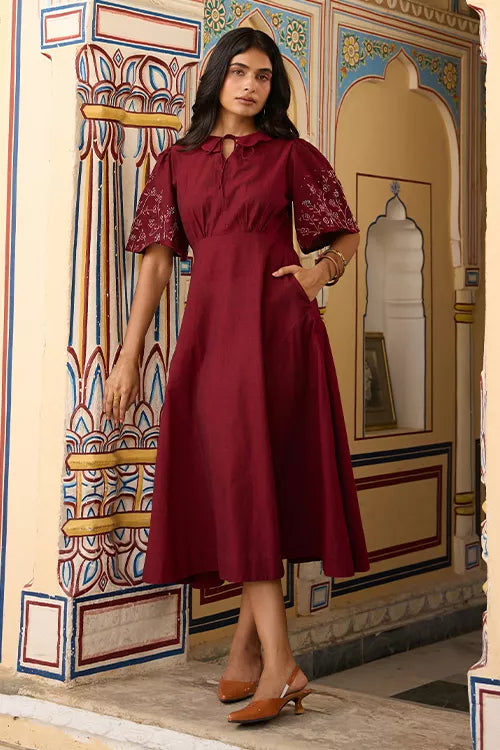 Okhai "Amour" Hand Embroidered Pure Cotton Dress