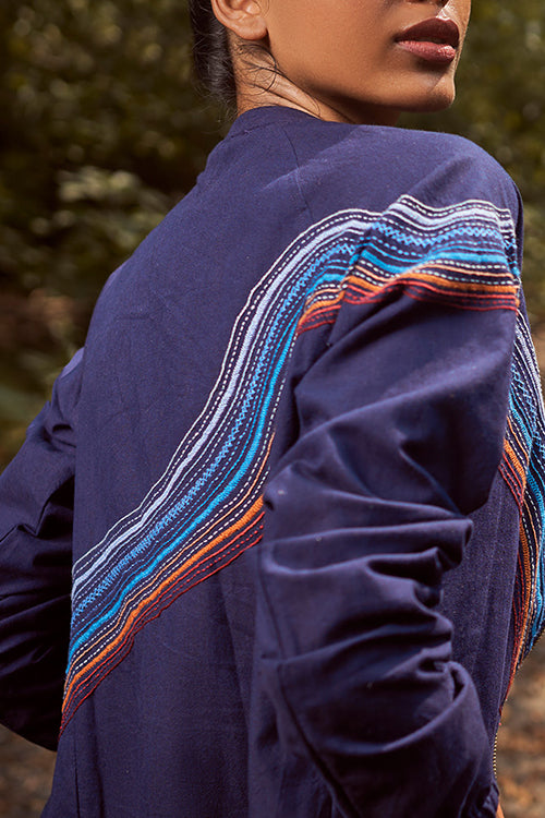 Okhai 'Fani' Hand Embroidered Pure Cotton Bomber Jacket