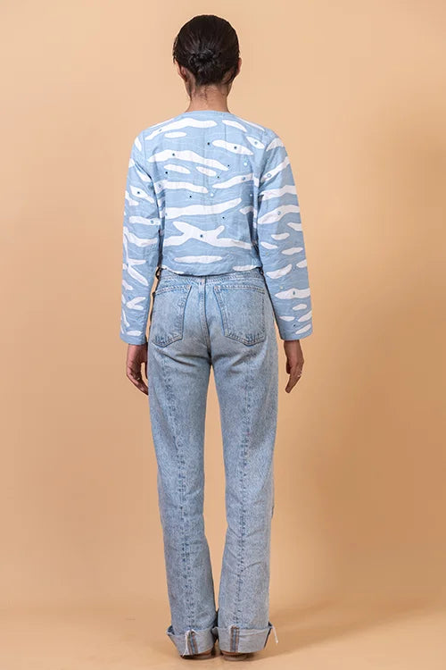 Okhai "Day Glow" Hand Applique and Embroidered Mirrorwork Pure Cotton Jacket