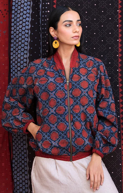 Okhai "Lothal" Cotton Ajrakh Bomber Jacket