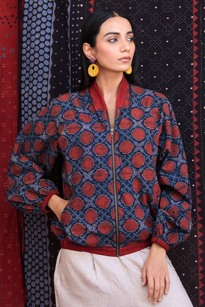 Okhai "Lothal" Cotton Ajrakh Bomber Jacket