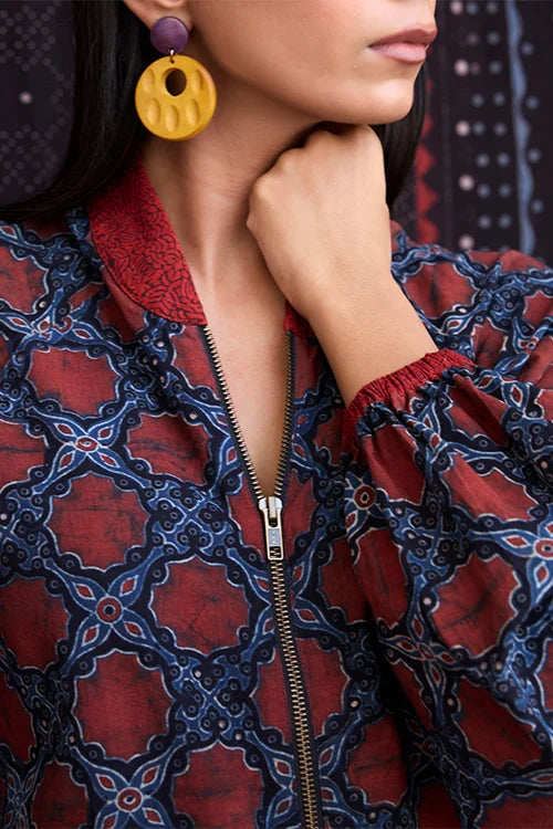 Okhai "Lothal" Cotton Ajrakh Bomber Jacket