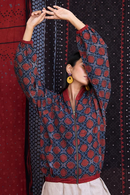 Okhai "Lothal" Cotton Ajrakh Bomber Jacket