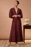 Sunstone Chanderi Silk Ajrakh Handblock Printed Jumpsuit For Women Online