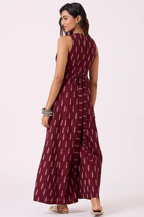 Okhai "Carmine" Pure Cotton Ikat Jumpsuit
