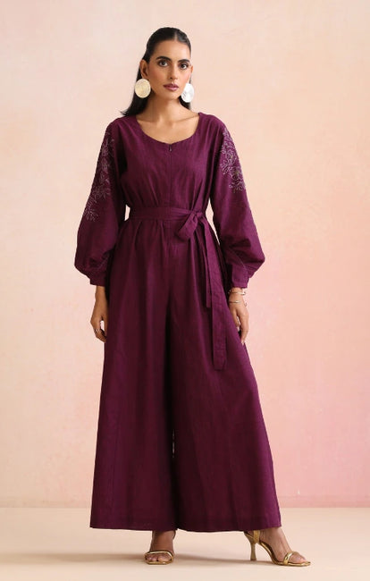 Okhai "Rhapsody" Hand Embroidery and Beadwork Pure Cotton Jumpsuit