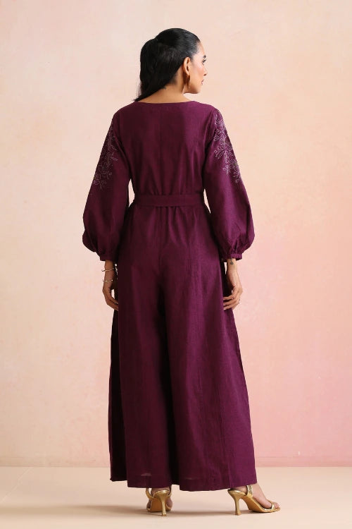Okhai "Rhapsody" Hand Embroidery and Beadwork Pure Cotton Jumpsuit