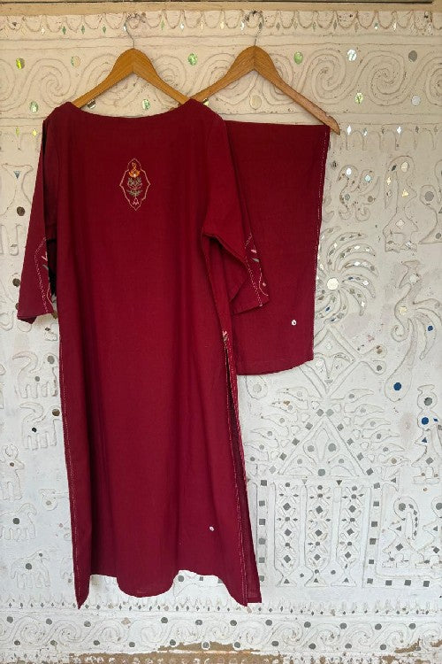 Okhai 'Darling' Embroidered Cotton Handloom Kurta-Pant Set | Rescue