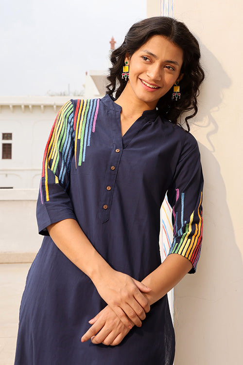 Elegant Navratri Kurti for Women: Pure Cotton with Embroidery