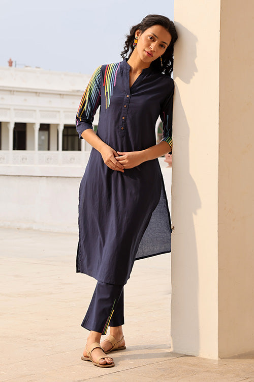 Okhai "Rangrez" Pure Cotton Hand Embroidered Kurta Pant set