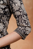 Okhai "Ivory Bloom" Handblock Printed Pure Cotton Embroidered Kurta Pant Set