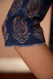 Okhai "Cypress Valley" Hand Embroidered Handblock Printed Ajrakh Pure Cotton Kurta Pant Set