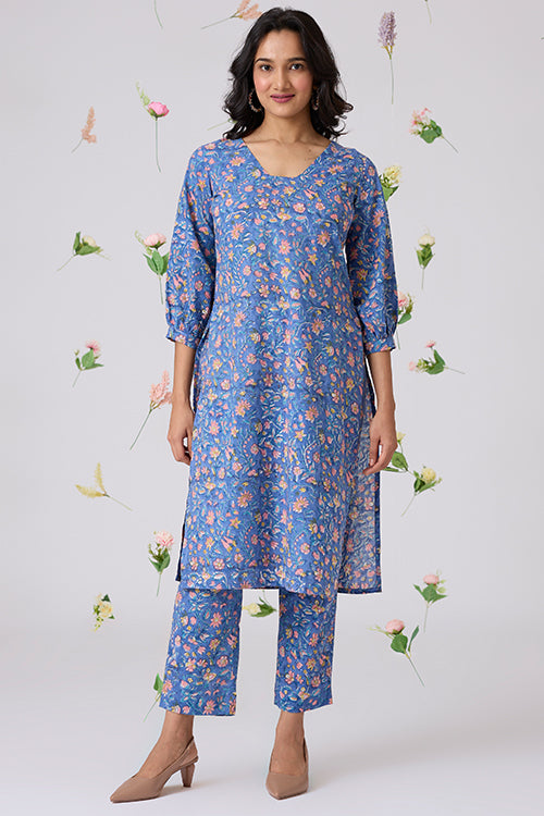 Okhai Aabroo Block Print Pure Cotton Kurta Pant Set For Women Online