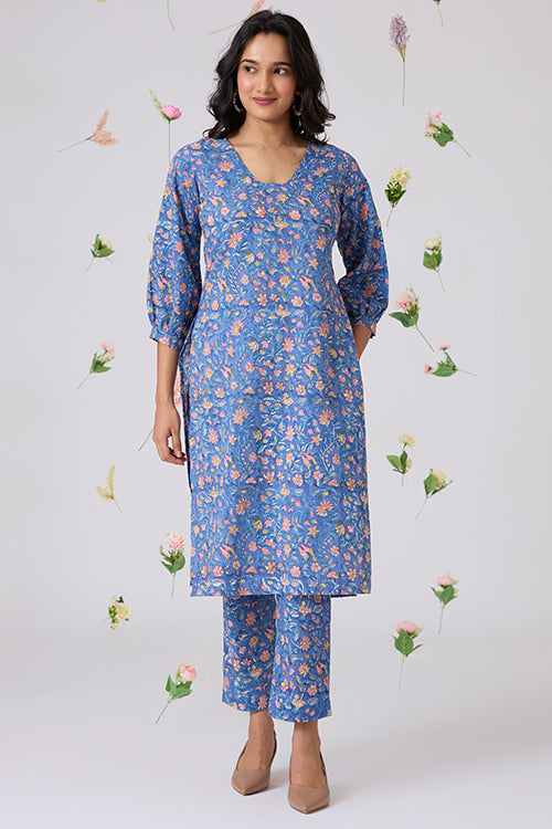 Okhai "Aabroo" Handblock Printed Pure Cotton Kurta Pant Set