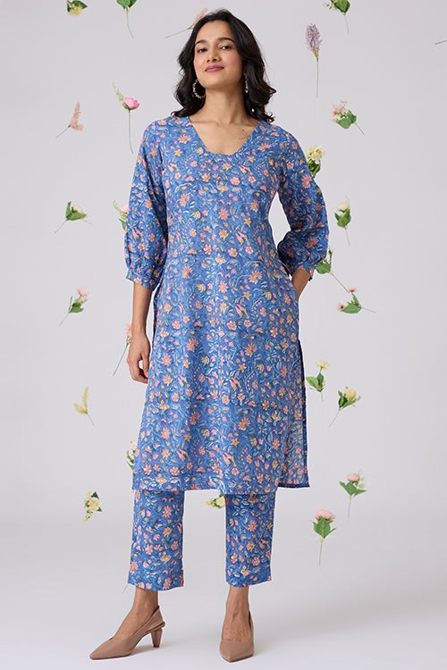 Okhai "Aabroo" Handblock Printed Pure Cotton Kurta Pant Set