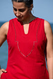 Okhai "Passionate" Hand-embroidered Mirrorwork Pure Cotton Sleevless Kurta Pant Set
