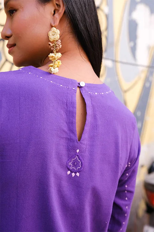 Okhai "Fig" Suf Embroidered Pure Cotton Kurta Pant Set
