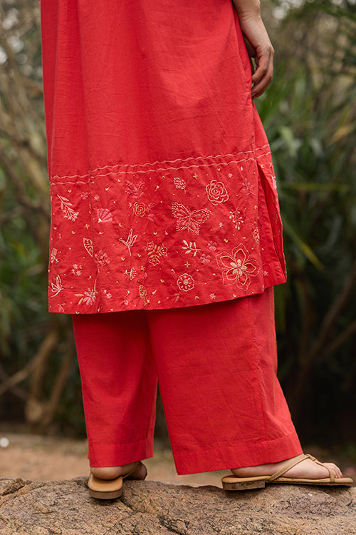 Okhai "Evermore" Hand-Embroidered Pure Cotton Kurta Pant Set