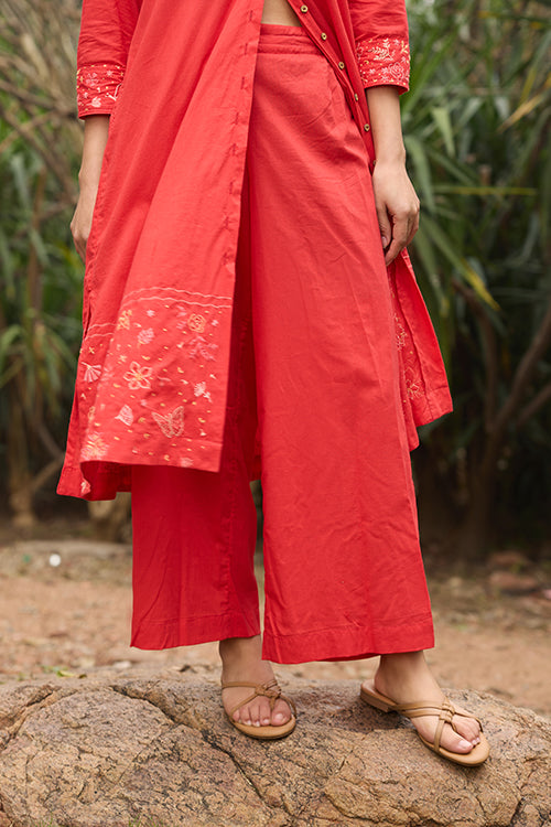 Okhai "Evermore" Hand-Embroidered Pure Cotton Kurta Pant Set