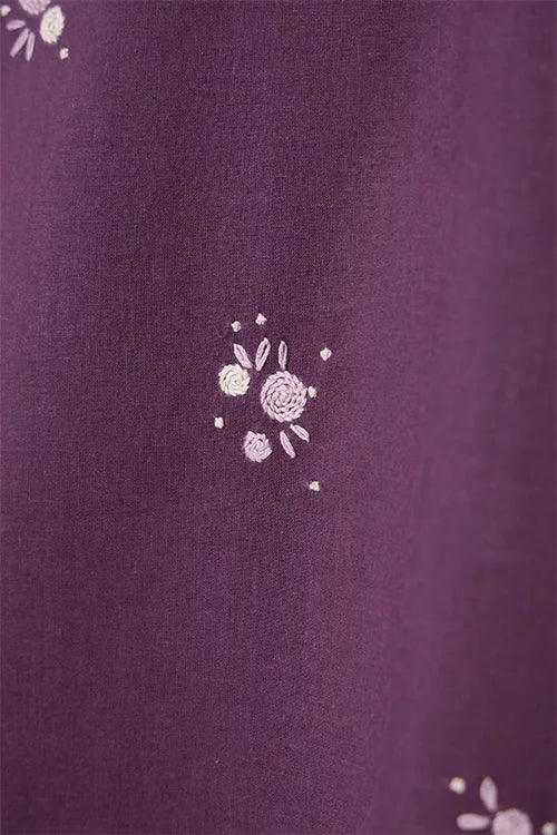 Okhai "Dusk Dreams" Hand-Embroidered Purple Pure Cotton Kurta Salwar Set