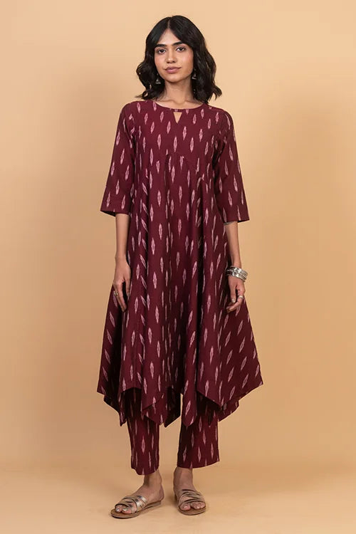 Okhai "Rhythmn" Pure Cotton Ikat Kurta Pant Set