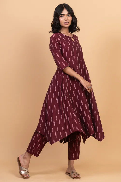 Okhai "Rhythmn" Pure Cotton Ikat Kurta Pant Set