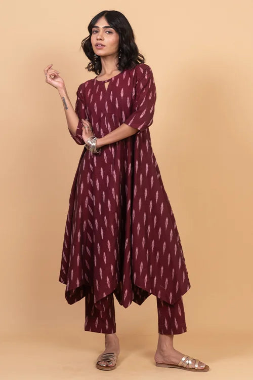 Okhai "Rhythmn" Pure Cotton Ikat Kurta Pant Set