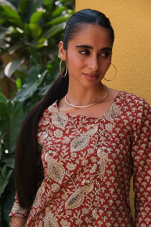 Okhai "Solitaire" Handblock Printed Pure Cotton Kurta Set