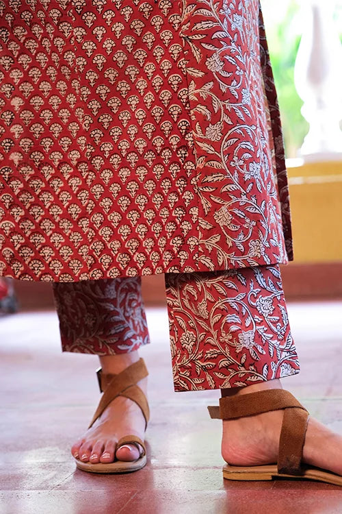 Okhai "Queen’s Gambit" Handblock Printed Pure Cotton Kurta Set