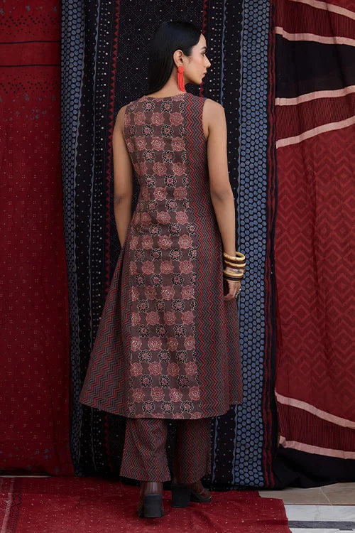 Okhai "Dabu" Cotton Ajrakh Kurta Pant Set