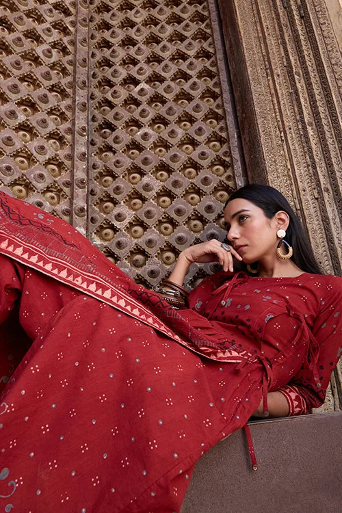 Okhai "Knotline" Cotton Ajrakh Kurta Pant Set