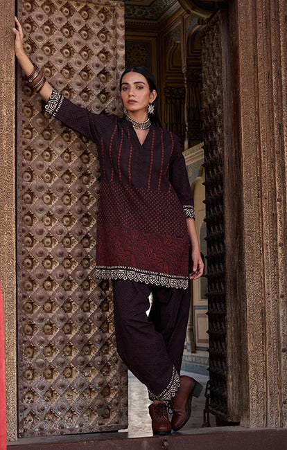 Okhai "Sindhu" Cotton Ajrakh Kurta Salwar Set