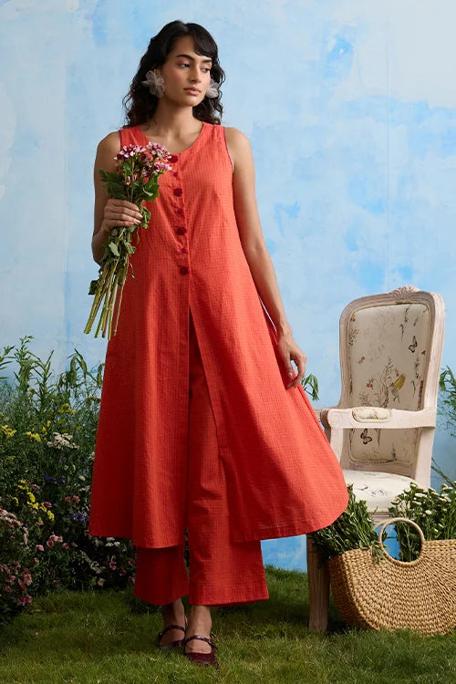Okhai "Saffron" Cotton Kurta Pant Set