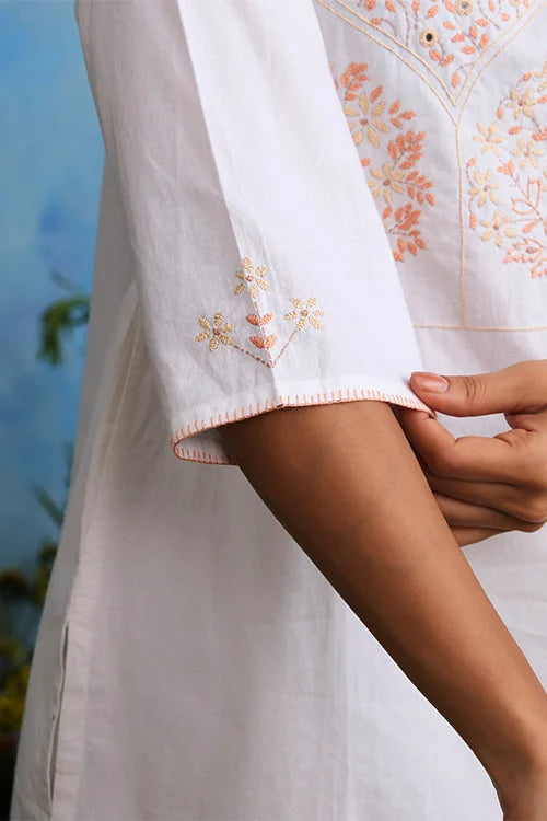 Okhai "Winter" Hand-Embroidered Mirrorwork Pure Cotton Kurta Salwar Set