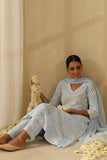 Okhai "Kashish" Chikankari and Mukaish work Pure Cotton Kurta Pant Set with Dupatta
