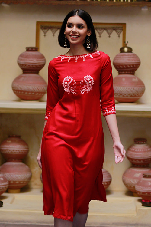 Okhai 'Exotic Rose' Bavariyo Embroidered Dress