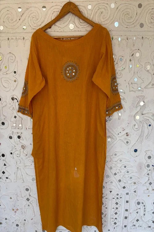 Okhai "Golden Goddess" Embroidery Work Kurta | Rescue