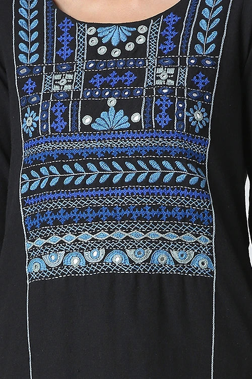 Okhai 'Bavariyo' Cotton Handloom Mirror Work Embroidery Kurta