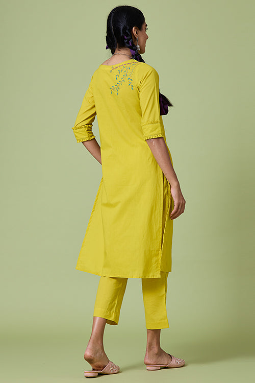 Okhai 'Dreamy' Pure Cotton Hand Embroidered Kurta