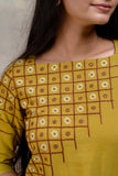 Okhai "Checkmate" Hand Embroidered and Mirrorwork Pure Cotton Kurta