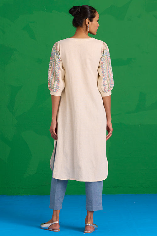 Okhai “Quench” Hand-embroidered and Mirror work Pure Cotton Kurta