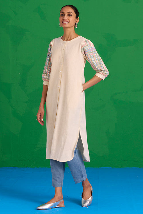 Okhai “Quench” Hand-embroidered and Mirror work Pure Cotton Kurta