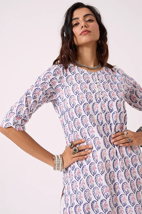 Okhai "Bloom" Hand Block Printed Pure Cotton Kurta