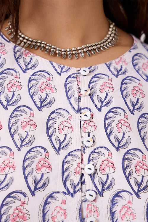 Okhai "Bloom" Hand Block Printed Pure Cotton Kurta
