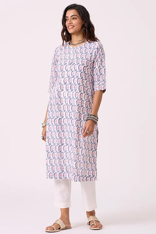 Okhai "Bloom" Hand Block Printed Pure Cotton Kurta