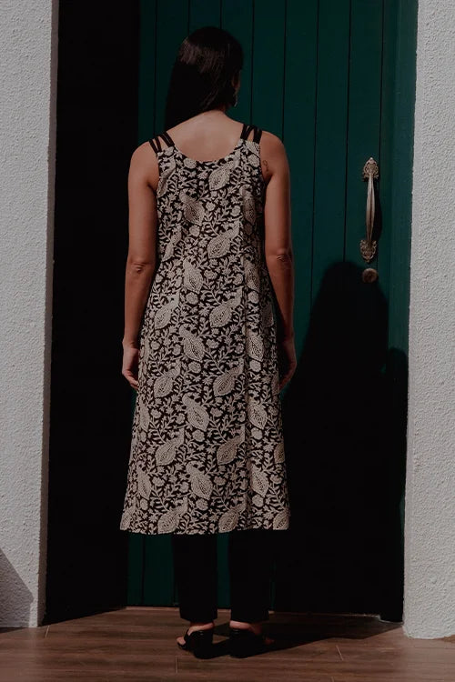 Okhai "Inkline" Handblock Printed Pure Cotton Kurta