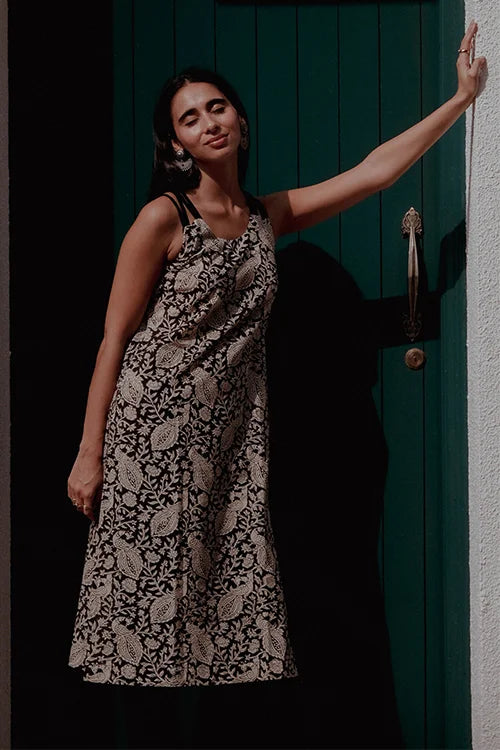 Okhai "Inkline" Handblock Printed Pure Cotton Kurta